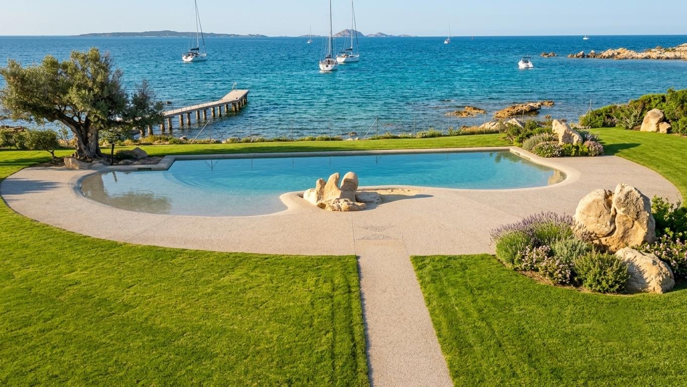 Piscina Naturale Fronte Mare — Villa Privata a Porto Rotondo, Sardegna