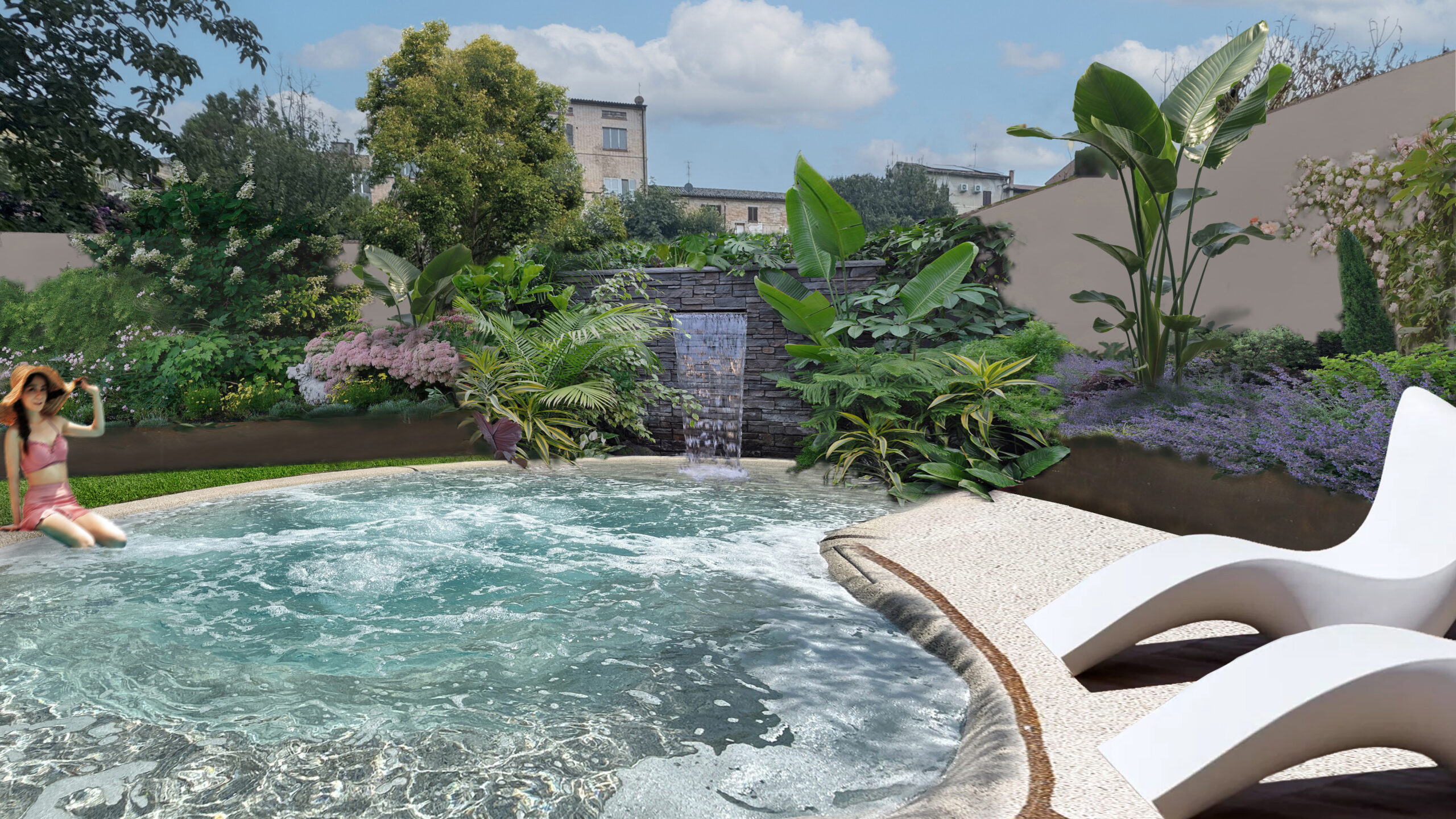 An Oasis of Water in the Courtyard