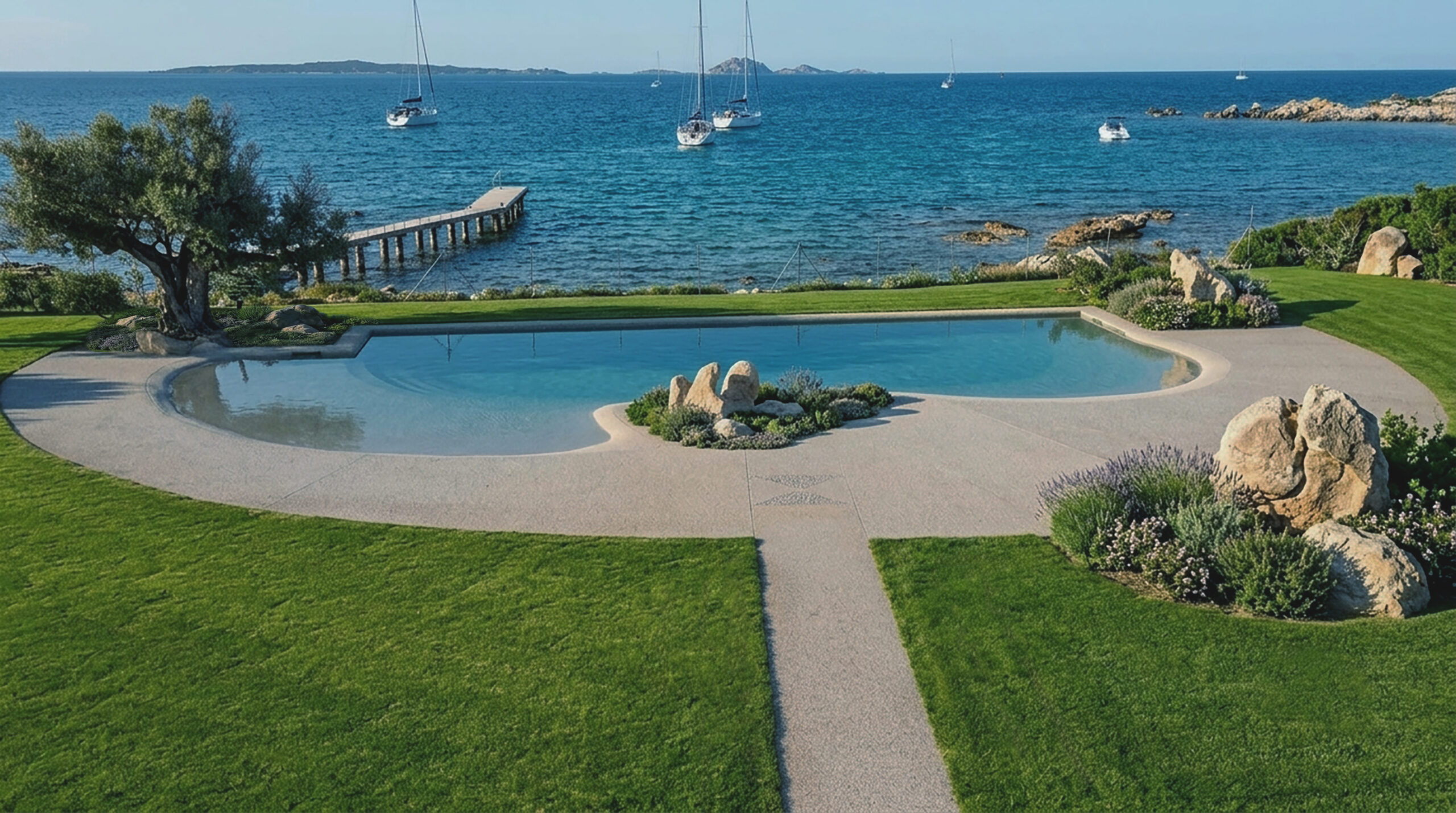Sea-Front Natural Pool — Private Villa in Porto Rotondo, Sardinia